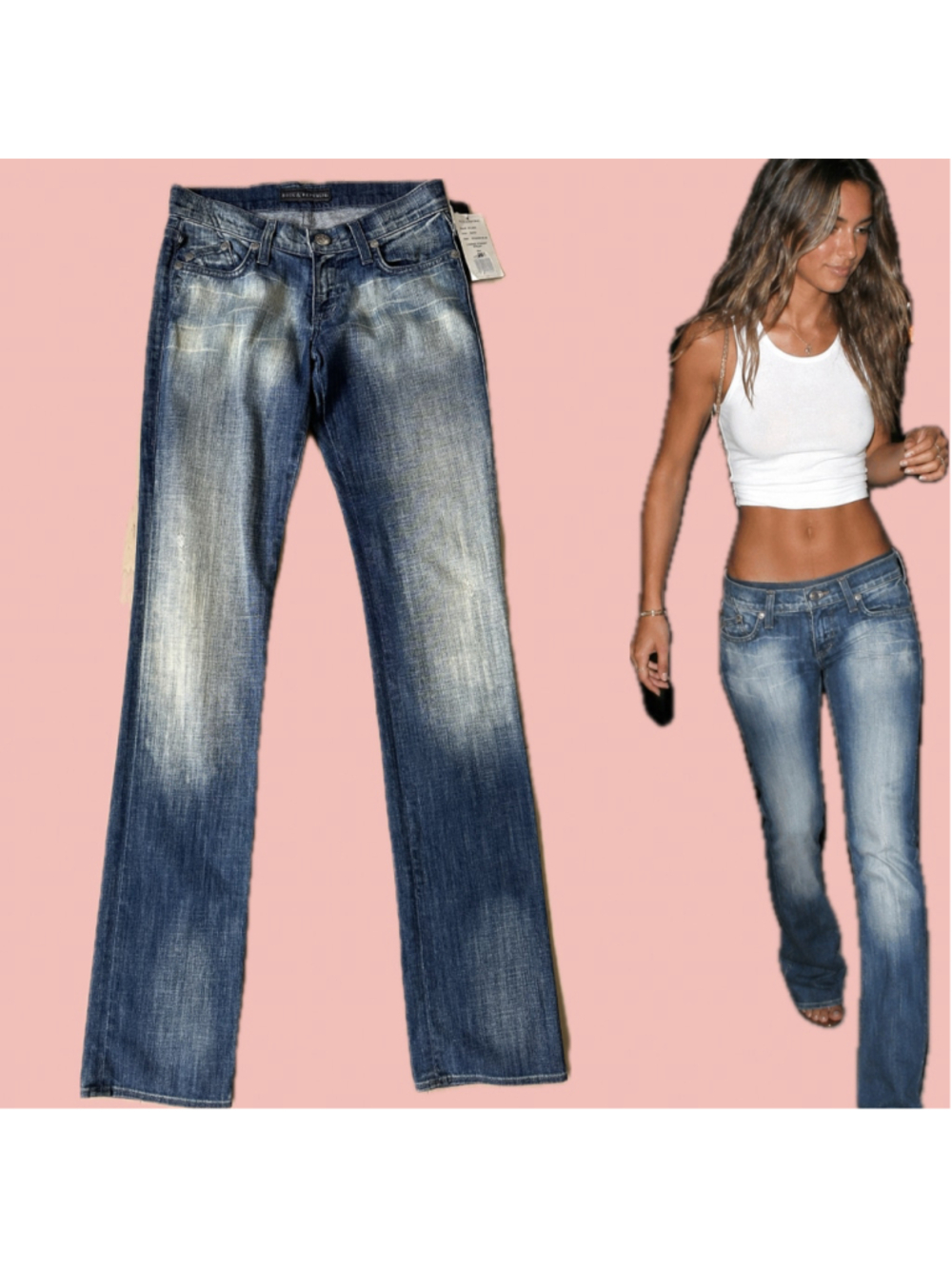 Rock & Republic Stella Low Rise Straight Jeans NWT Size 26